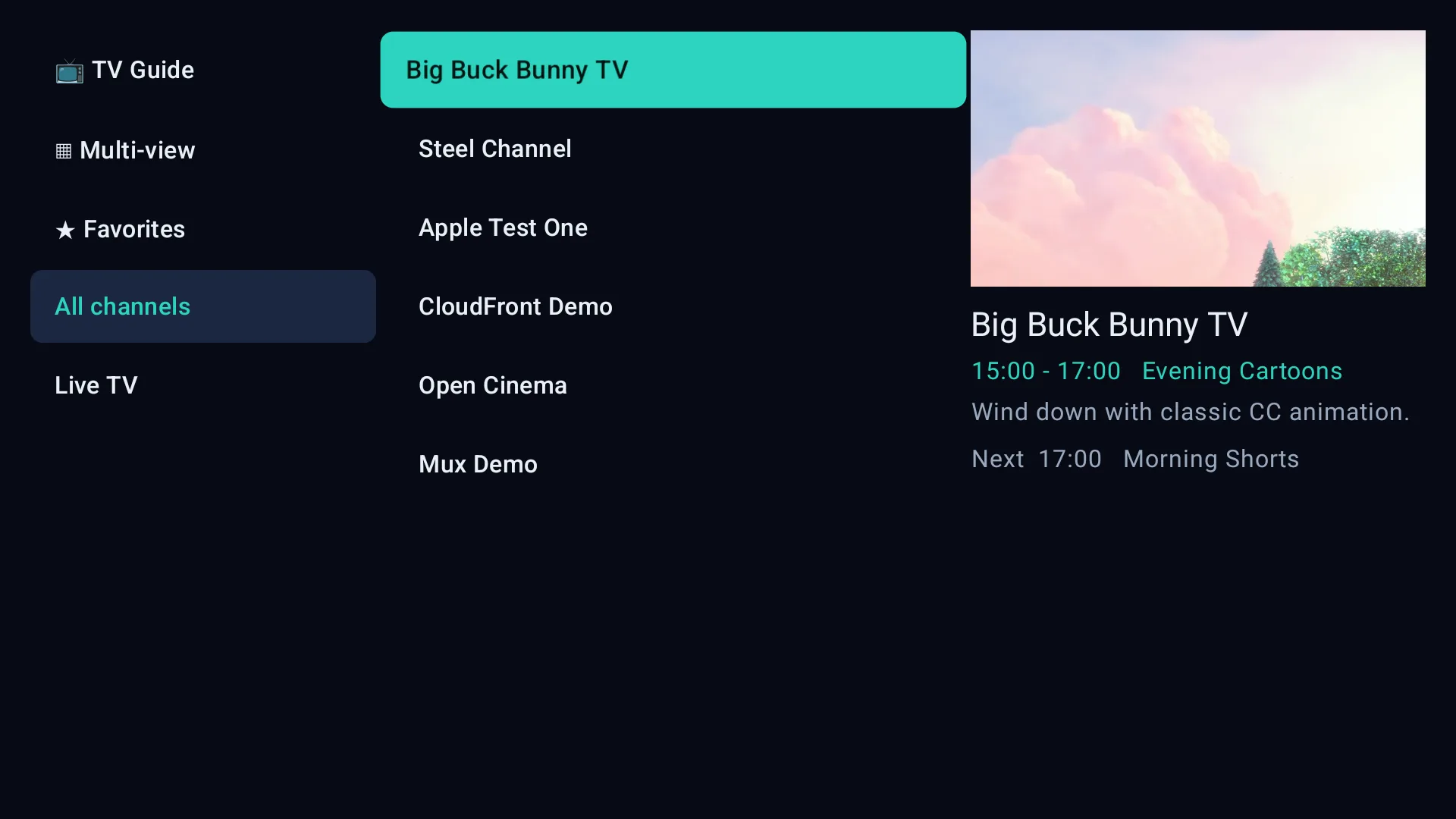 Live, with a full program guide